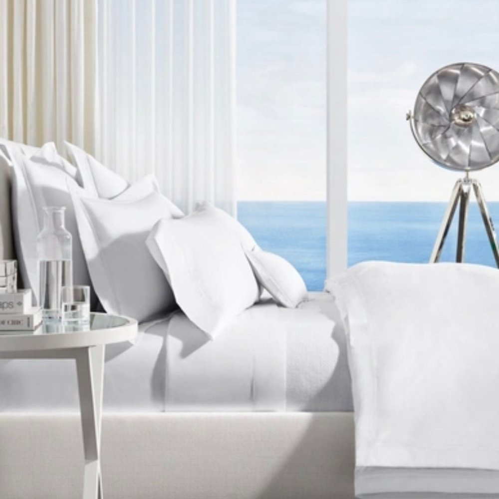 Ralph Lauren Palmer Percale Tuxedo White Duvet Cover